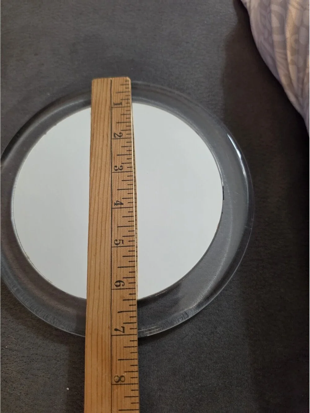 Vintage 50s Clear Lucite Acrylic Double Sided  Boudoir Vanity Mirror.silver Tip